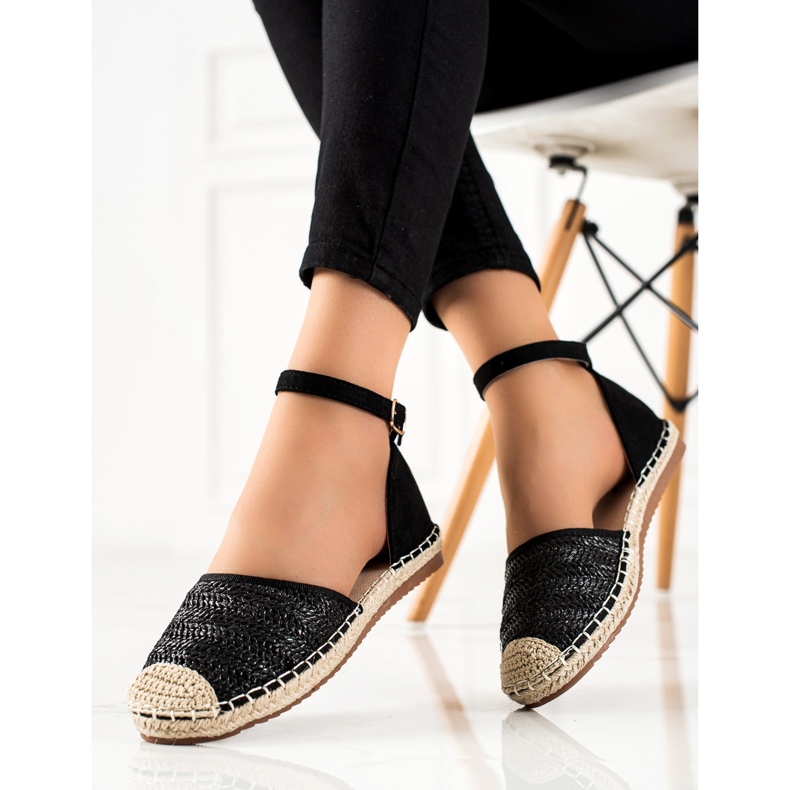 Anesia Paris Pletené Espadrilky Se Sponou černý 2