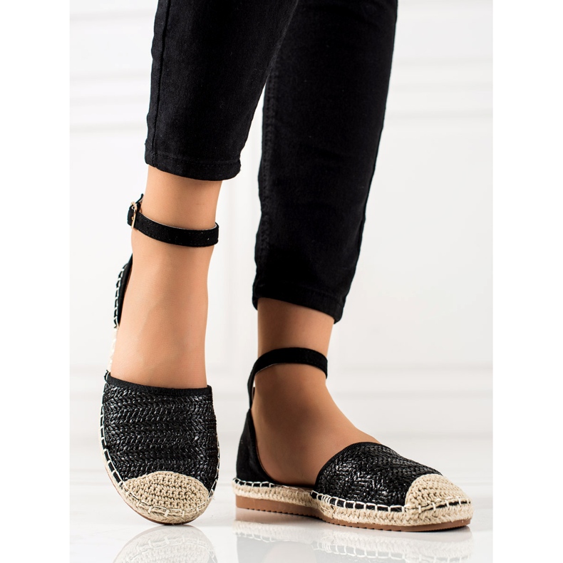 Anesia Paris Pletené Espadrilky Se Sponou černý 1
