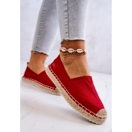 Big Star Červené espadrilky na pletené podrážce Velká hvězda HH274494 červený 2