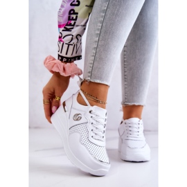 S.Barski Dámské sportovní kožené boty tenisky bílé Loissa bílý 1