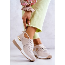 S.Barski Dámské kožené sportovní boty tenisky béžové Loissa béžový 2