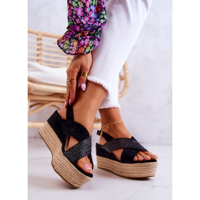 FW1 Dámské sandály na černé platformě Emmalee černá 2