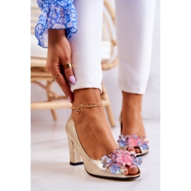 PA2 Kožené Lodičky Se Zlatým Dayane Ornamentem 1