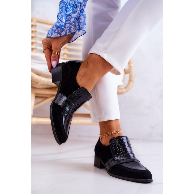 PA2 Černé semišové hadí boty Mariene černá 2