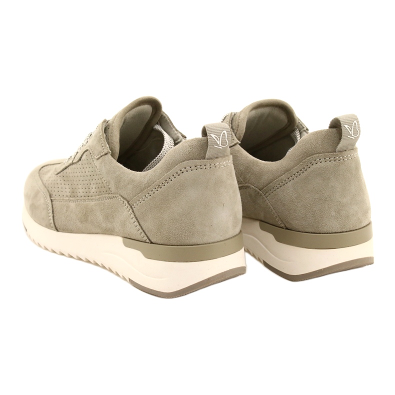 Dámské prolamované kožené boty Caprice 23708-28 v odstínech zelené zelená 5