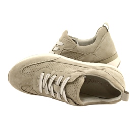 Dámské prolamované kožené boty Caprice 23708-28 v odstínech zelené zelená 6