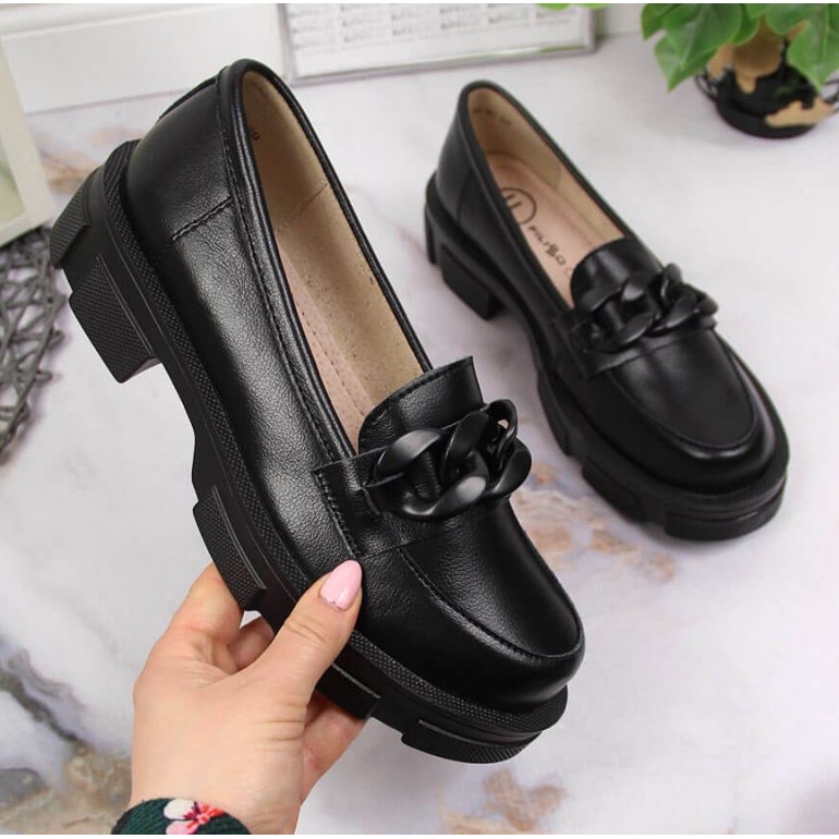 Kožené boty s řetízkem Filippo W PAW252C černé černá 1