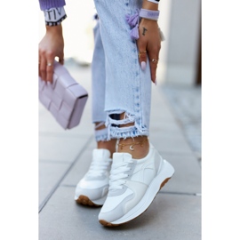 FG2 Bílo-šedá sportovní obuv Coryse vázaná bílý 2