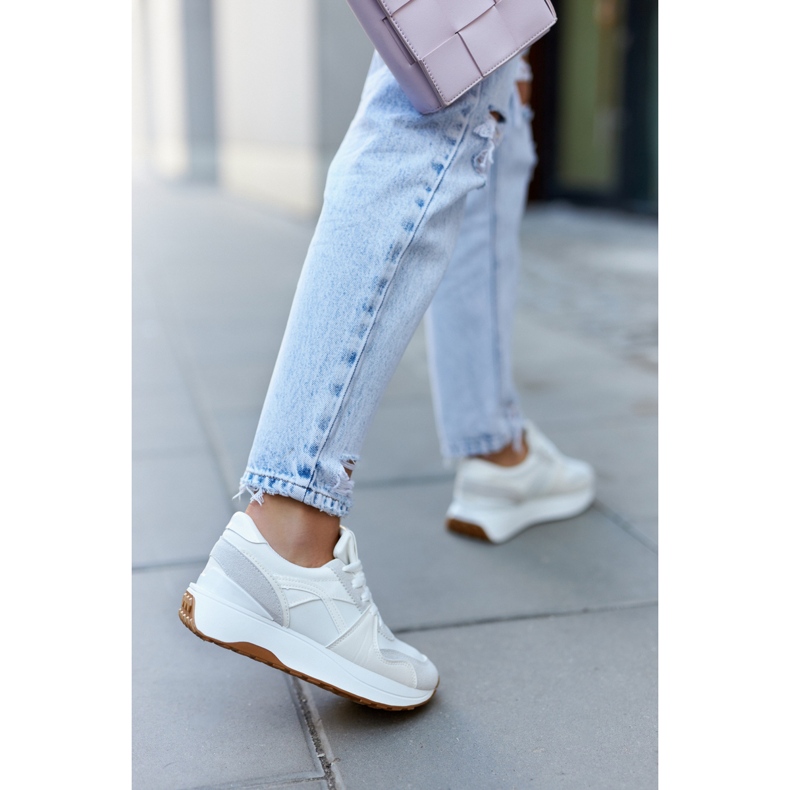 FG2 Bílo-šedá sportovní obuv Coryse vázaná bílý 1