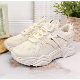 Tenisky na klínku Novinky W EU649B béžové béžový 2