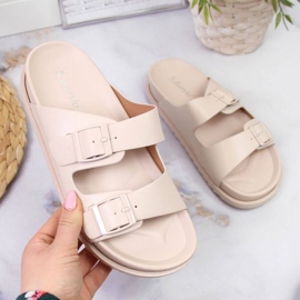 Gumové pantofle s přezkami S. Bararski W OLI157A béžové béžový 1