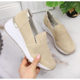 Kožené prolamované tenisky Filippo W PAW333A béžové béžový 1 Kožené prolamované tenisky Filippo W PAW333A béžové béžový 1