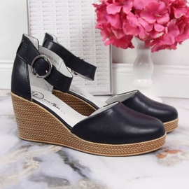 Sandály na klínku Filippo W PAW340B tmavě modrá námořnická modrá 2