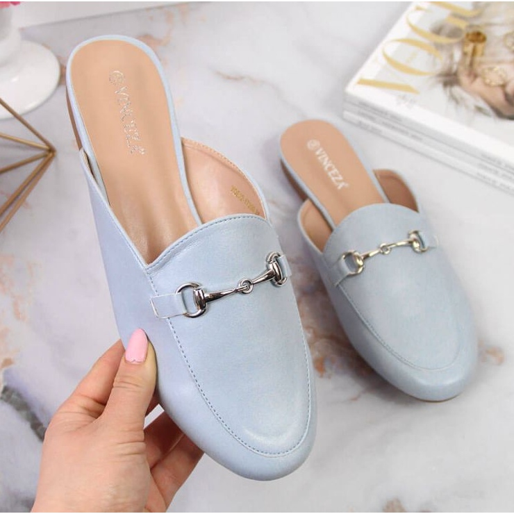 Vestavěné pantofle s ornamentem Vinceza W JAN103A modrá modrý 1