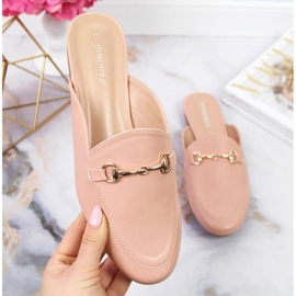 Uzavřené pantofle s ornamentem Vinceza W JAN103B růžové růžový 1