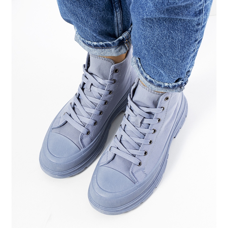 Modré kotníkové tenisky na platformě Boyes modrý 1