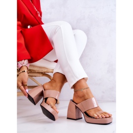 FM1 Lakované Pantofle Na Seattle Tmavě Béžové Bar béžový 2