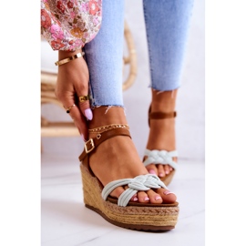 Módní sandály na klínu zářivě zelené Roseville zelená 2