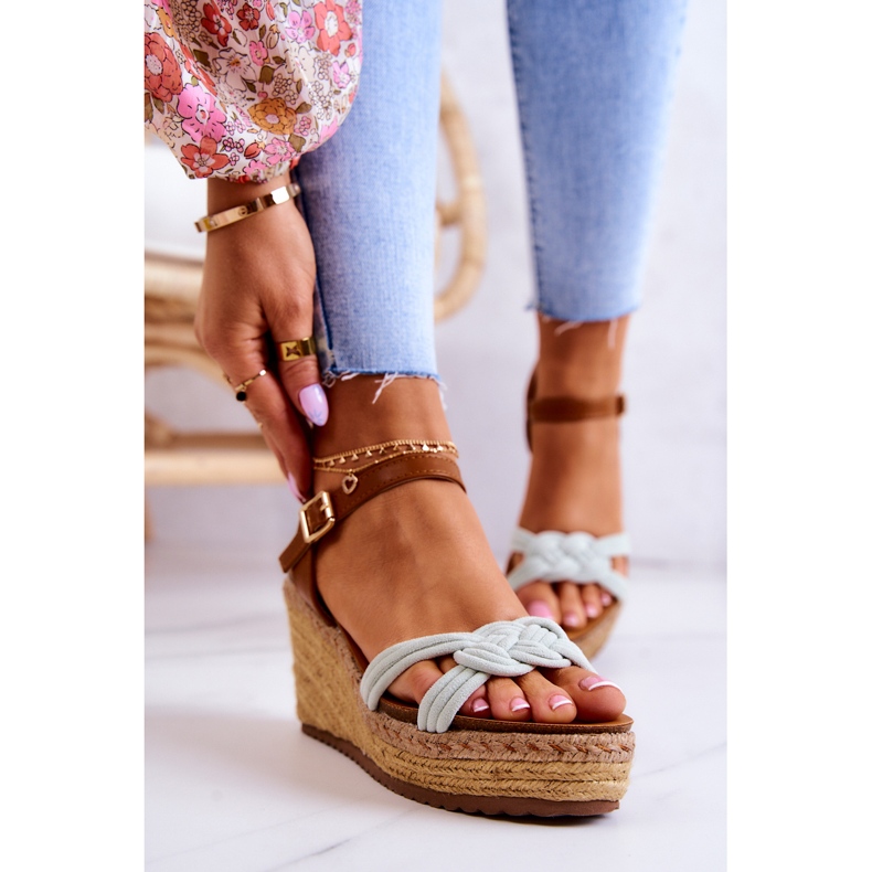 Módní sandály na klínu zářivě zelené Roseville zelená 2