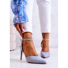 FB2 Semišové Podpatky Na Sponě V Kharen Modré modrý 1 FB2 Semišové Podpatky Na Sponě V Kharen Modré modrý 1