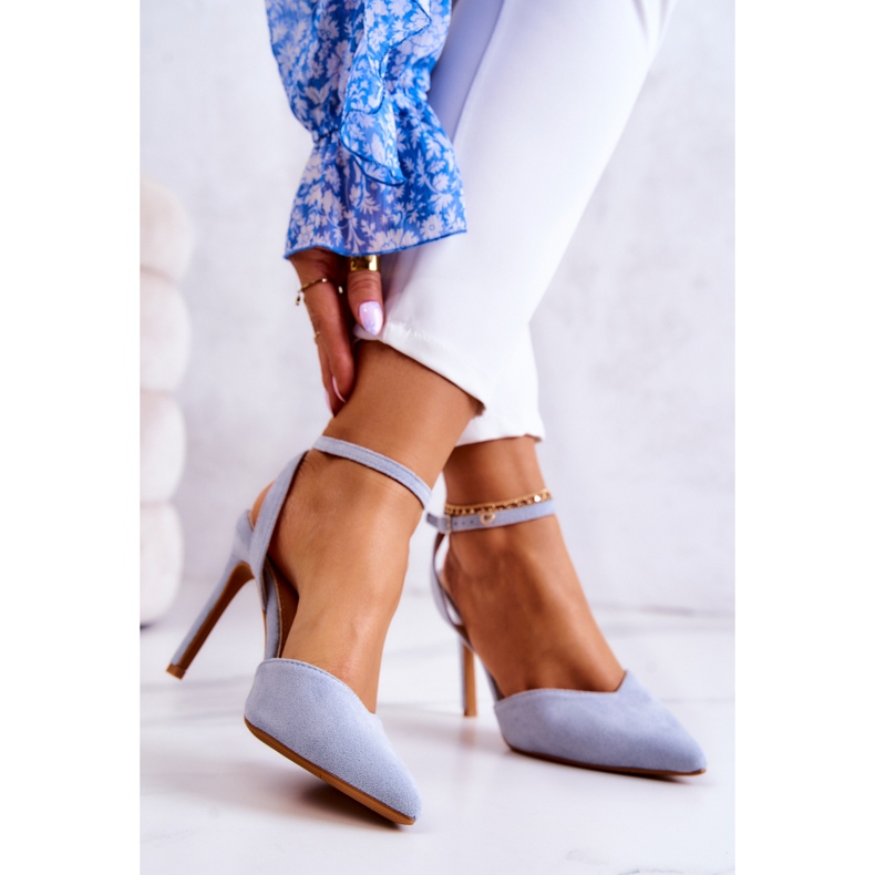 FB2 Semišové Podpatky Na Sponě V Kharen Modré modrý 2 FB2 Semišové Podpatky Na Sponě V Kharen Modré modrý 2