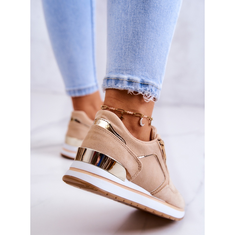 FB2 Semišové Sportovní Boty Na Tmavě Béžové Nábřeží Platformy béžový 2