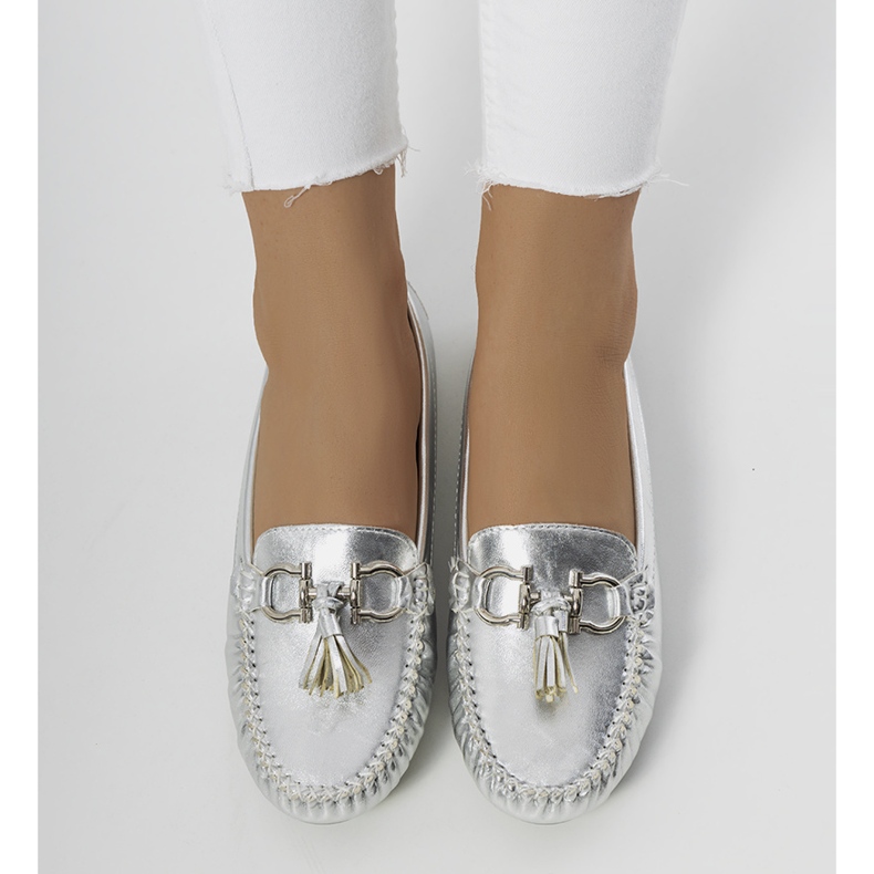 Dámské stříbrné mokasíny Taylor stříbrný 1
