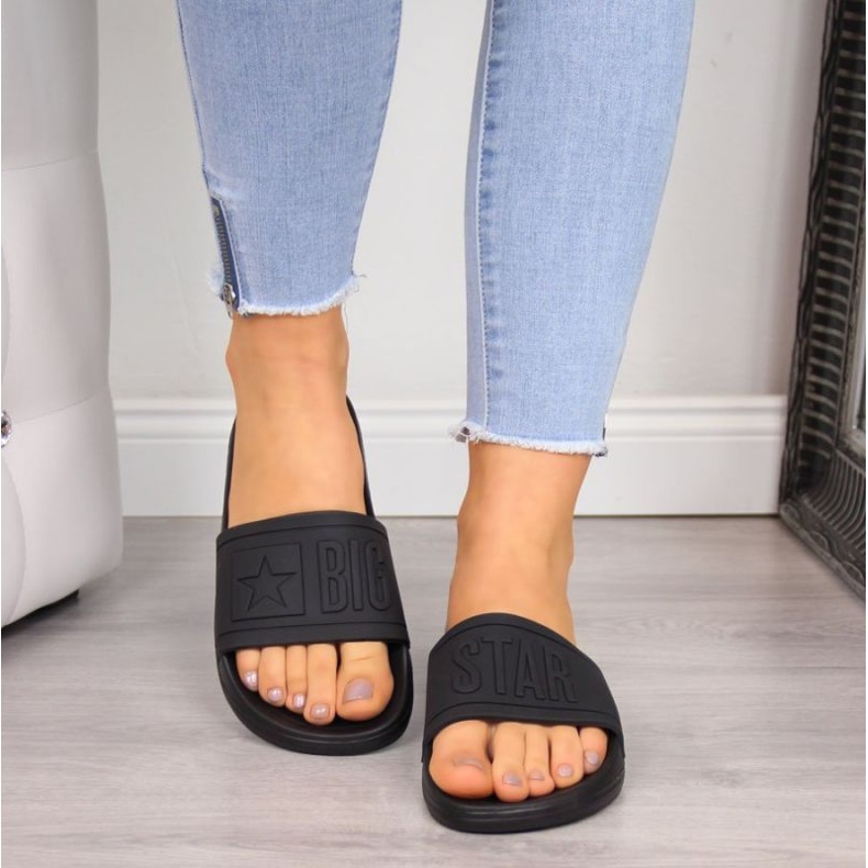 Dámské pantofle Big Star černé DD274A271 černá zlatý 3