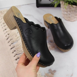 Kožené pantofle Rieker W RKR530 černé černá 1