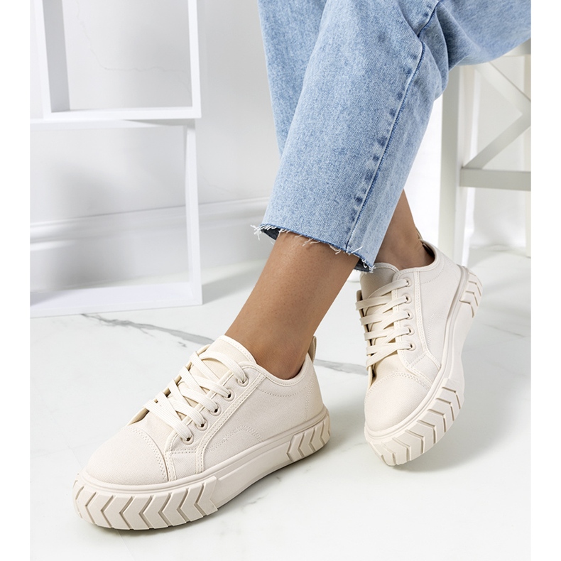 Béžové tenisky na platformě Clarence béžový 1