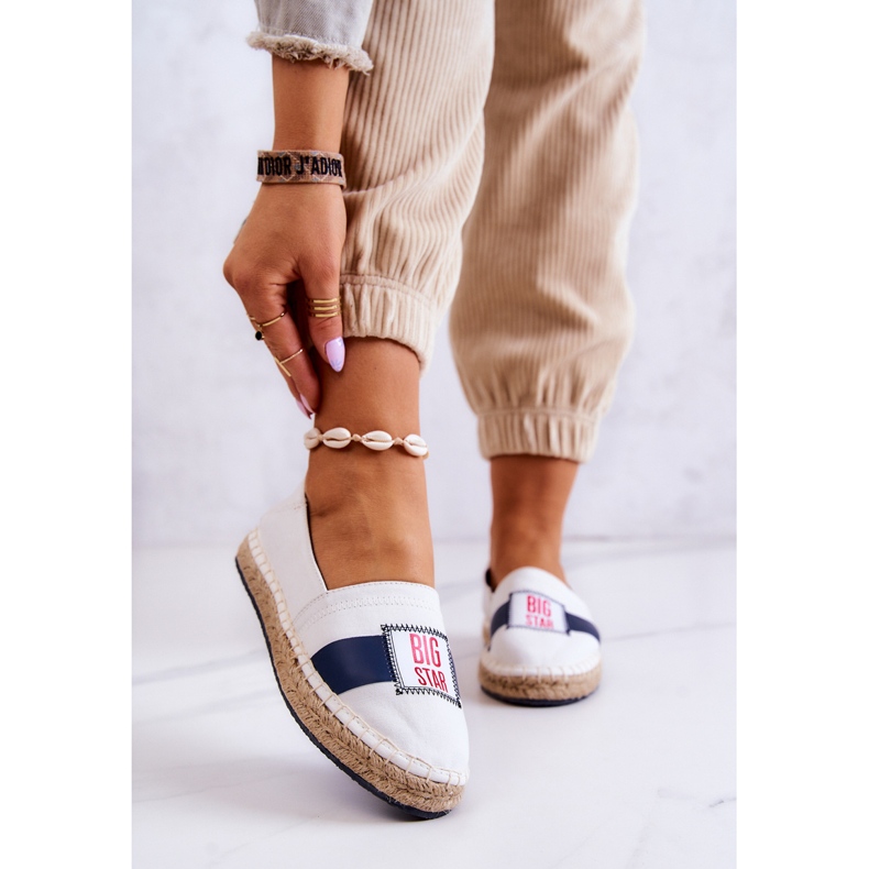 Dámské slip-on espadrilky Big Star JJ274964 bílá a tmavě modrá bílý 1