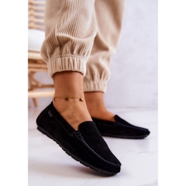 Dámské semišové mokasíny Big Star JJ274654 Black černý 2