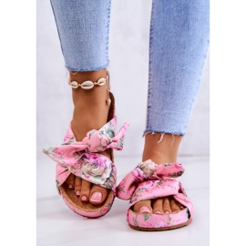 Klasické pantofle s květinami Big Star JJ274702 růžové růžový vícebarevný 2