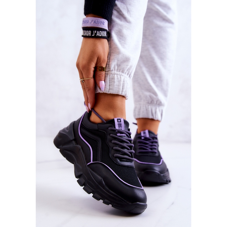 Memory Foam Big Star JJ274786 černé sportovní boty černý fialová 1