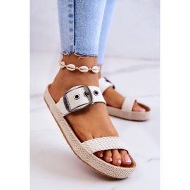 Módní pantofle se sponou Big Star JJ274729 Bílé bílý 2