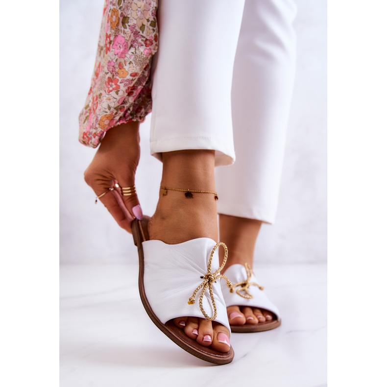 Kožené Dámské pantofle Nicole 2659/003 Bílé bílý 1