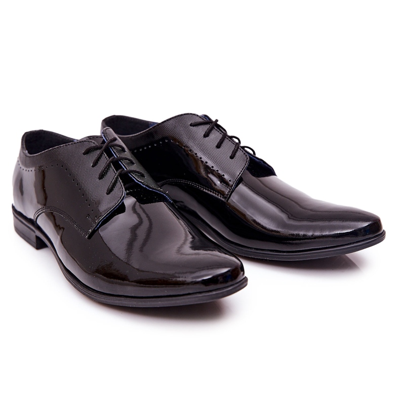 Bednarek Polish Shoes Elegantní lakované kožené boty Bednarek 724 Black černá 4