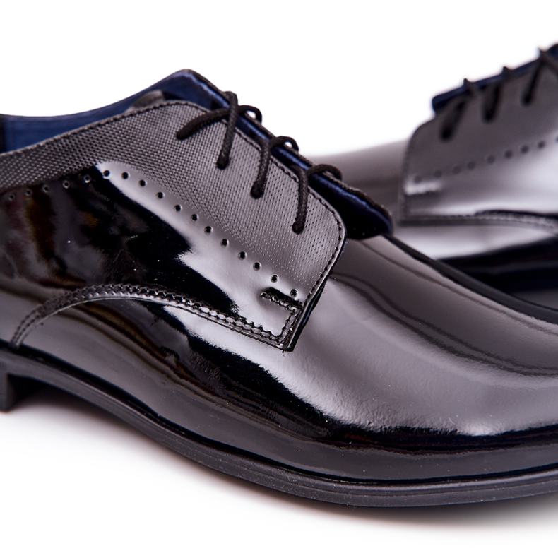 Bednarek Polish Shoes Elegantní lakované kožené boty Bednarek 724 Black černá 2