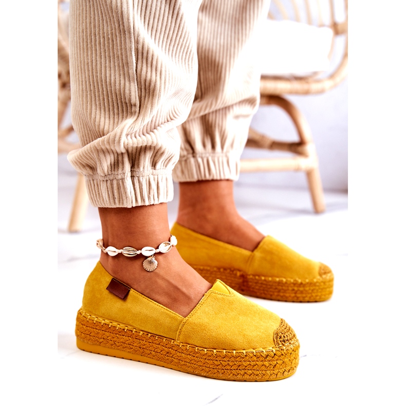 Inna Lesley Yellow Suede slip On Espadrilky žluť 3