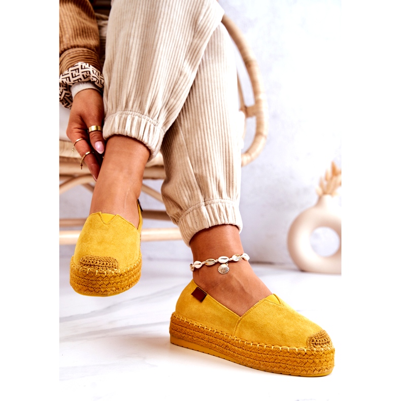 Inna Lesley Yellow Suede slip On Espadrilky žluť 4