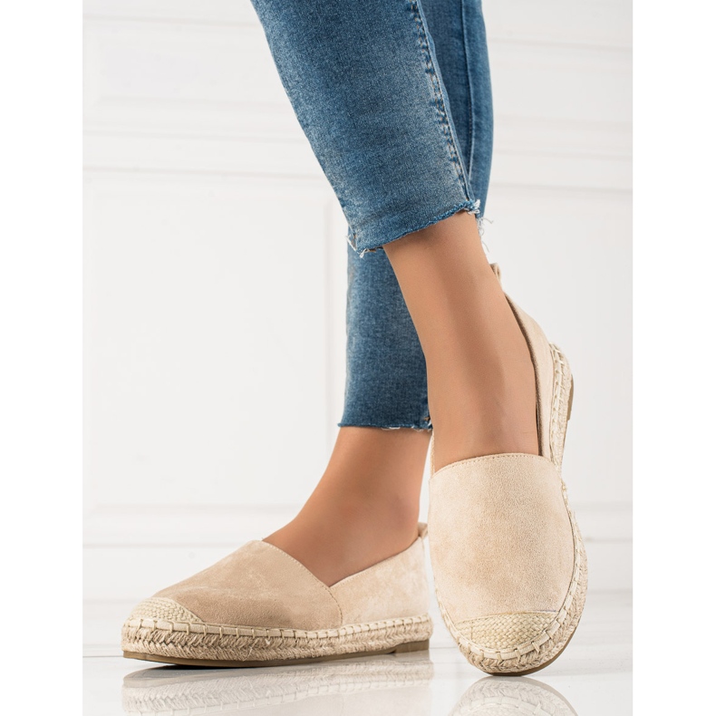 Bestelle Béžové semišové espadrilky béžový 2