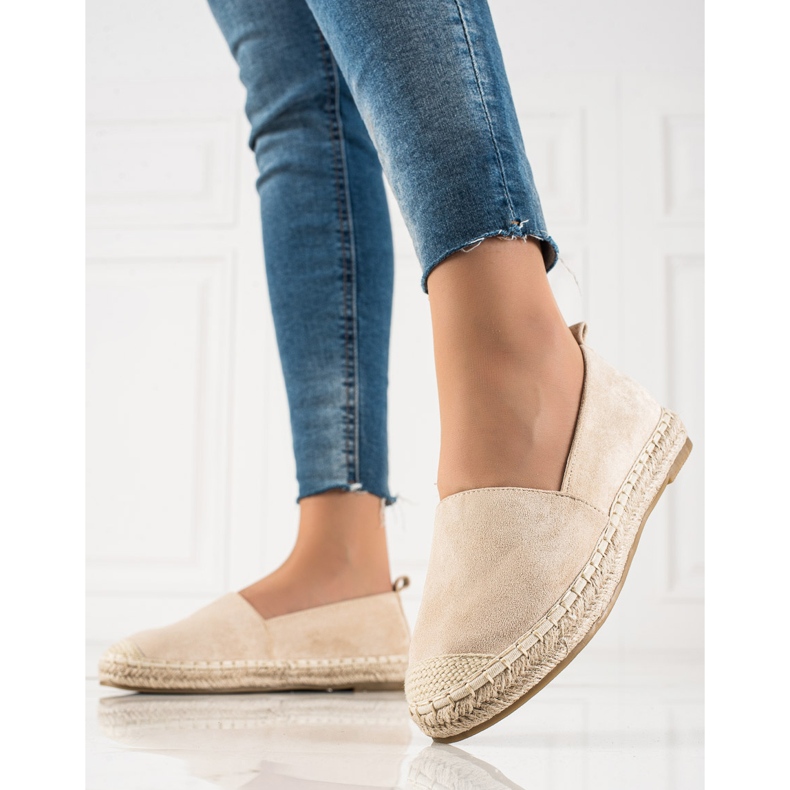 Bestelle Béžové semišové espadrilky béžový 1
