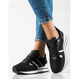 Sweet Shoes Klasické pohodlné tenisky černý stříbro 1