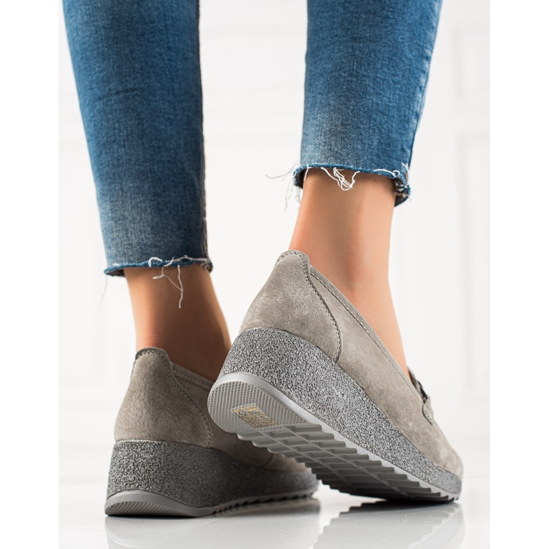 Filippo Kožené Brogues Na Platformě šedá 1