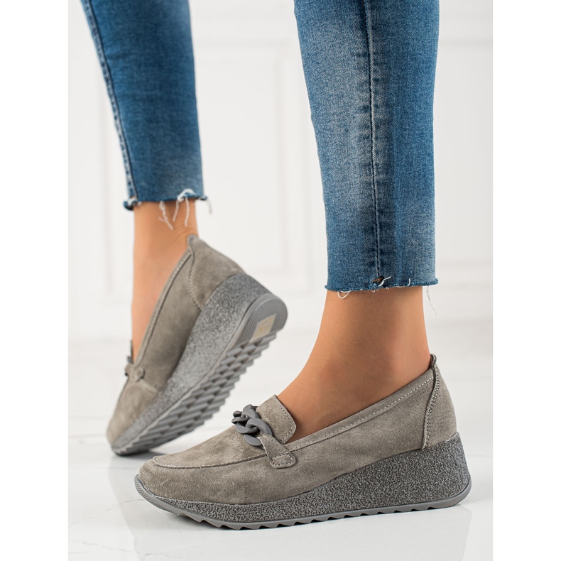 Filippo Kožené Brogues Na Platformě šedá 2