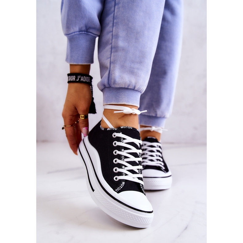 S.Barski Dámské černé tenisky Menifee se zavazováním černá 1 S.Barski Dámské černé tenisky Menifee se zavazováním černá 1