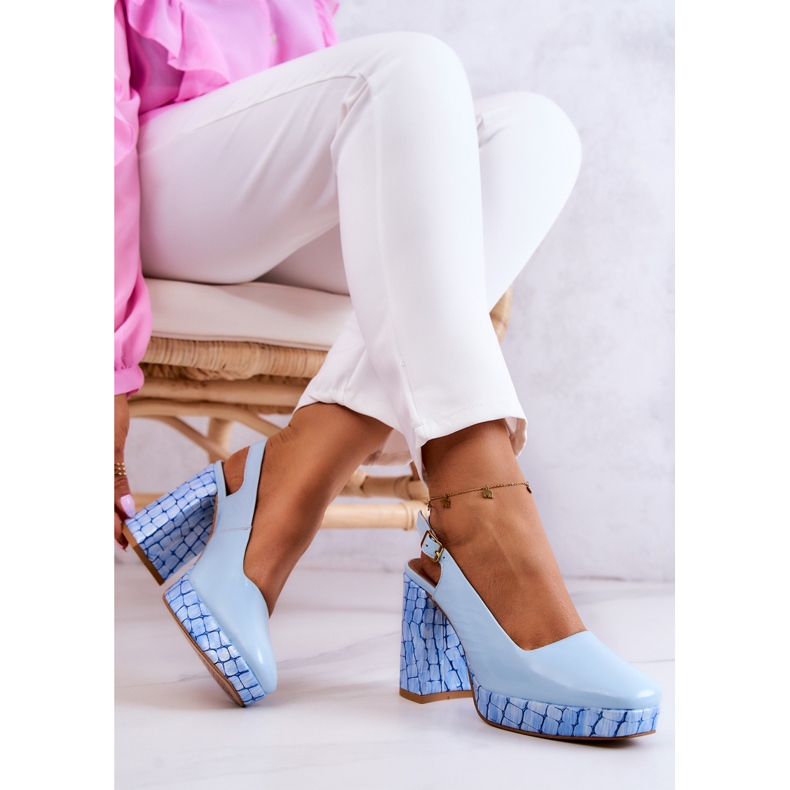 Sergio Leone Kožené lodičky Maciejka 05441-06 Modré modrý 1