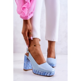 Sergio Leone Kožené lodičky Maciejka 05441-06 Modré modrý 2