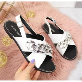 Sandály s řetízkem Vinceza W JAN116B bílé bílý 1