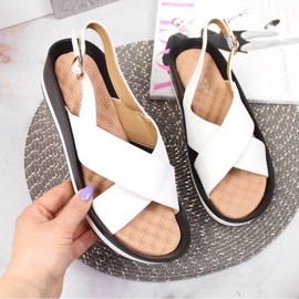 Sandály na klínku Vinceza W JAN117B bílé bílý 1